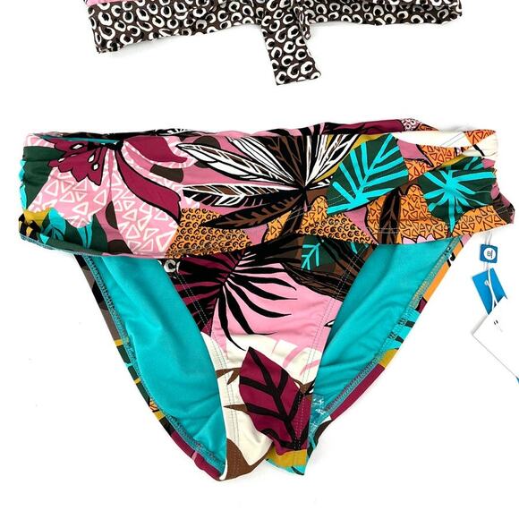 Bleu Rod Beattie Run Wild Pink & Brown Swim Bikini Bottom NWT 4 - Picture 3 of 6